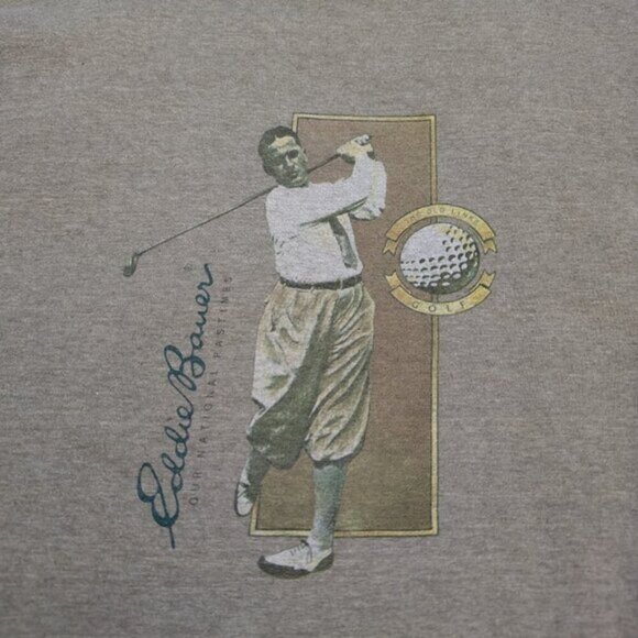 Vintage Eddie Bauer T Shirt Gold Graphic Made in USA Men Size Medium - Picture 5 of 8